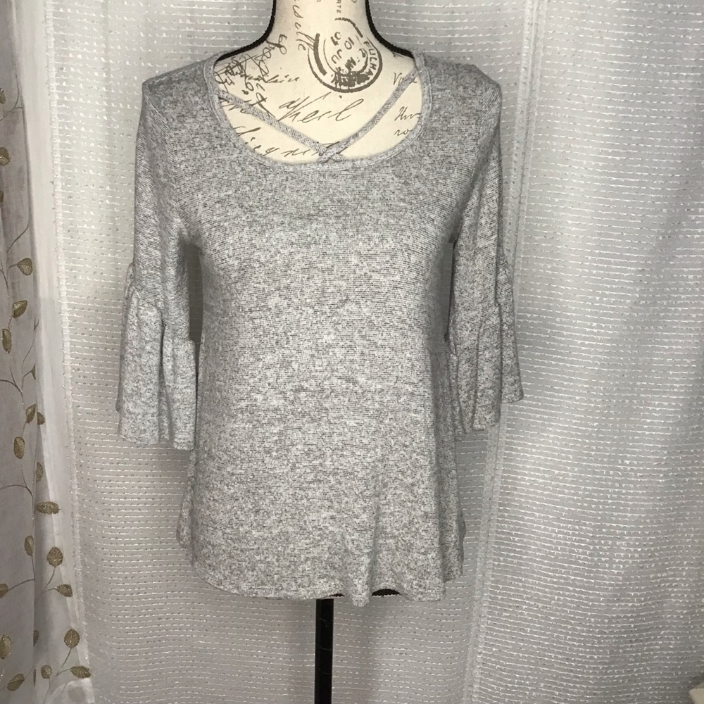 Caution To The Wind Bell Sleeve Sweater Top
